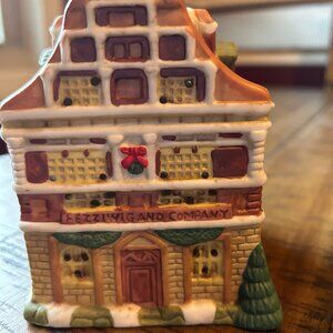Vintage Fezziwig and Company  Village house  4.5 in tall  porcela